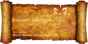 Kaizer Tíria névjegykártya
